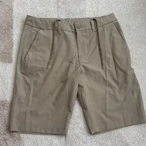 Hang Ten Men's Olive-Tan Flat Front Golf Shorts